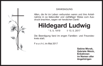 Traueranzeige von Hildegard Ludwig von Der Bote
