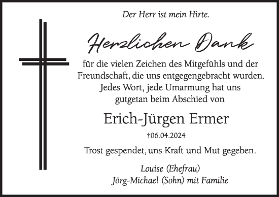 Traueranzeige von Erich-Jürgen Ermer von Pegnitz-Zeitung