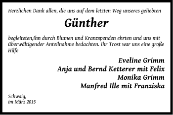 Traueranzeige von Günther  von Pegnitz-Zeitung