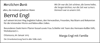 Traueranzeige von Bernd Engl von Pegnitz-Zeitung