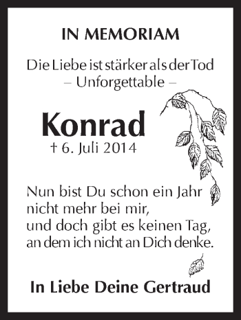Traueranzeige von Konrad Sichermann von Pegnitz-Zeitung