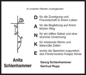 Traueranzeige von Anita Schienhammer von Pegnitz-Zeitung