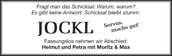 Traueranzeige von Jörg Back von Pegnitz-Zeitung