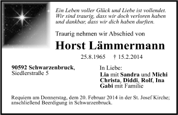 Traueranzeige von Horst Lämmermann von Der Bote