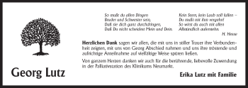 Traueranzeige von Georg Lutz von Der Bote