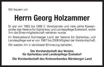 Traueranzeige von Georg Holzammer von Der Bote