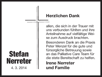 Traueranzeige von Stefan Nerreter von Der Bote