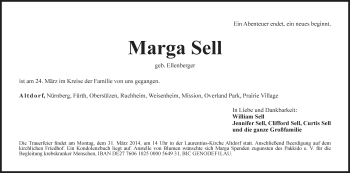Traueranzeige von Marga Seil von Der Bote
