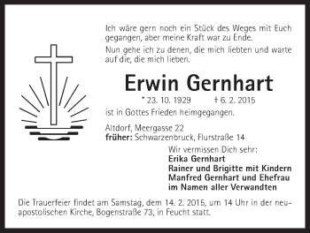 Traueranzeige von Erwin Gernhart von Der Bote
