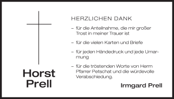 Traueranzeige von Horst Prell von Der Bote