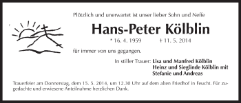 Traueranzeige von Hans-Peter Kölbin von Der Bote