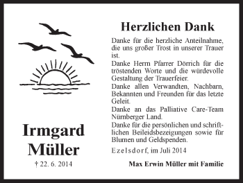 Traueranzeige von Irmgard Müller von Der Bote