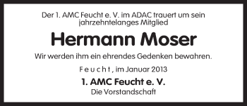 Traueranzeige von Hermann Moser von Der Bote