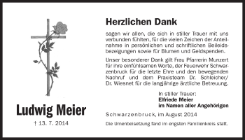 Traueranzeige von Ludwig Meier von Der Bote
