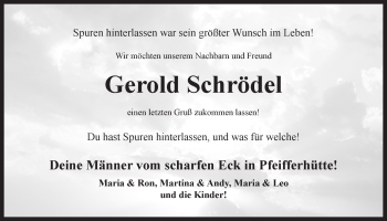 Traueranzeige von Gerold Schrödel von Der Bote