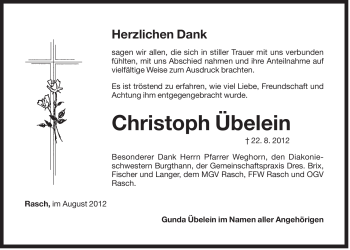 Traueranzeige von Christoph Übelein von Der Bote