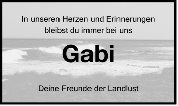 Traueranzeige von Gabi Kempa von Der Bote