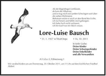 Traueranzeige von Lore-Luise Bausch von Der Bote