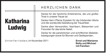 Traueranzeige von Katharina Ludwig von Der Bote