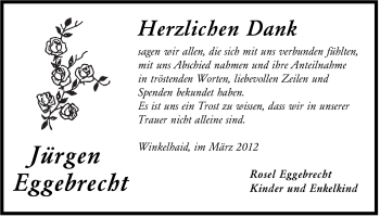 Traueranzeige von Jürgen Eggebrecht von Der Bote