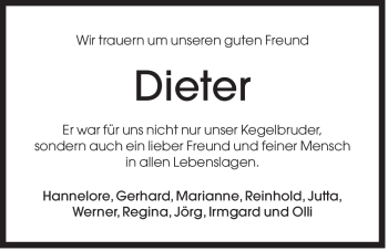 Traueranzeige von Dieter Riehl von Der Bote