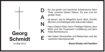 Traueranzeige von Georg Schmidt von Der Bote
