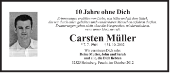 Traueranzeige von Carsten Müller von Der Bote