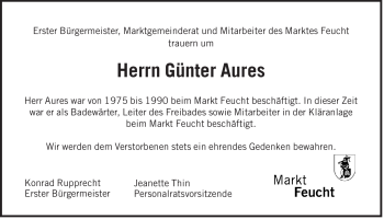 Traueranzeige von Günter Aures von Der Bote