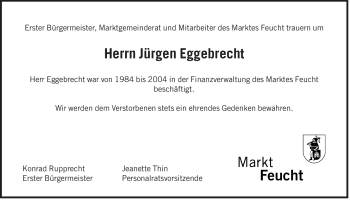 Traueranzeige von Jürgen Eggebrecht von Der Bote