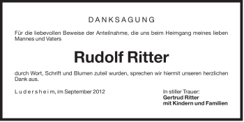 Traueranzeige von Rudolf Ritter von Der Bote