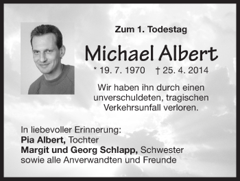 Traueranzeige von Michael Albert von Der Bote