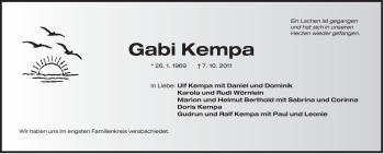 Traueranzeige von Gabi Kempa von Der Bote