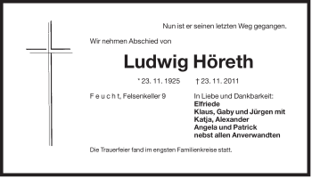 Traueranzeige von Ludwig Höreth von Der Bote