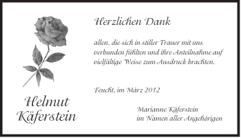 Traueranzeige von Helmut Käferstein von Der Bote