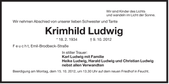 Traueranzeige von Krimhild Ludwig von Der Bote