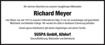 Traueranzeige von Richard Meyer von Der Bote