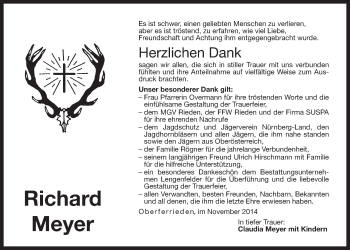 Traueranzeige von Richard Meyer von Der Bote