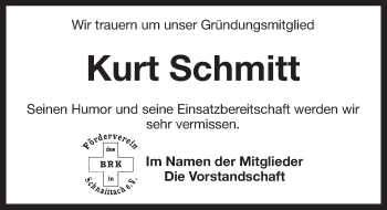 Traueranzeige von Kurt Schmitt von Pegnitz-Zeitung