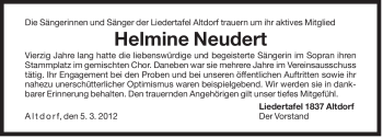 Traueranzeige von Wilhelmine Neudert von Der Bote