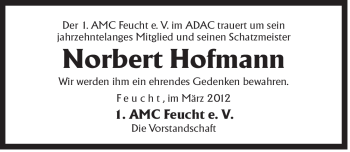Traueranzeige von Norbert Hofmann von Der Bote