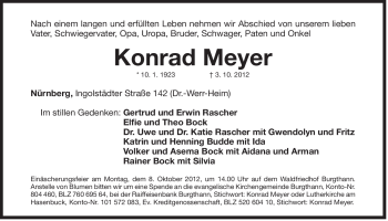 Traueranzeige von Konrad Meyer von Der Bote