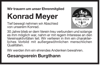 Traueranzeige von Konrad Meyer von Der Bote