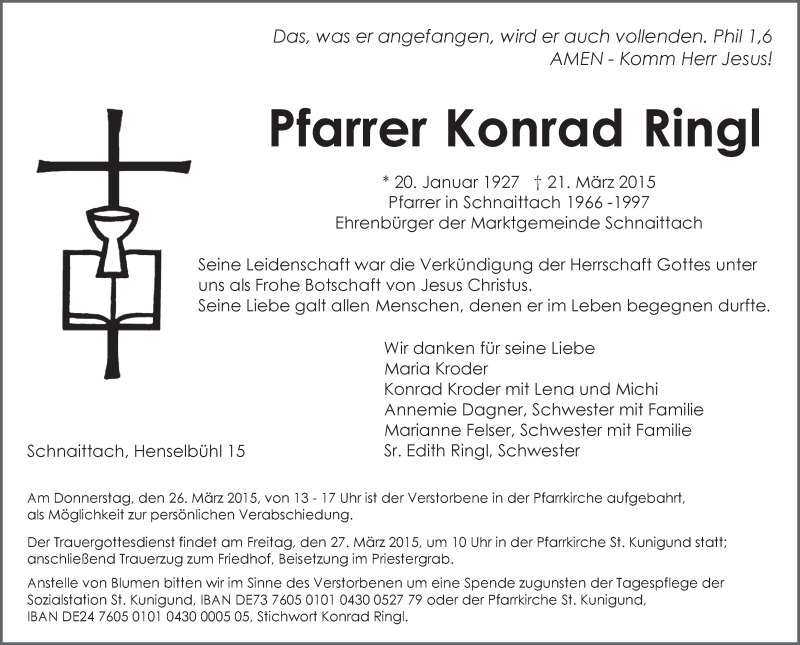  Traueranzeige für Konrad Ringl vom 24.03.2015 aus Pegnitz-Zeitung