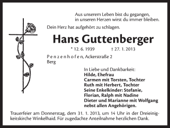 Traueranzeige von Anna Gömmel von Hersbrucker Zeitung