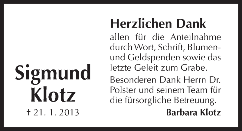  Traueranzeige für Klaus Steiner vom 28.04.2012 aus Der Bote