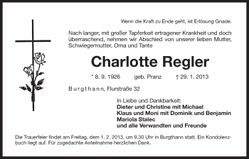 Traueranzeige von Gerhard Otte von Hersbrucker Zeitung