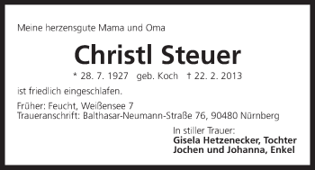 Traueranzeige von Anita Chomatas von Der Bote