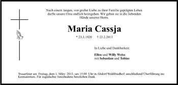 Traueranzeige von Eleonore Aust von Hersbrucker Zeitung