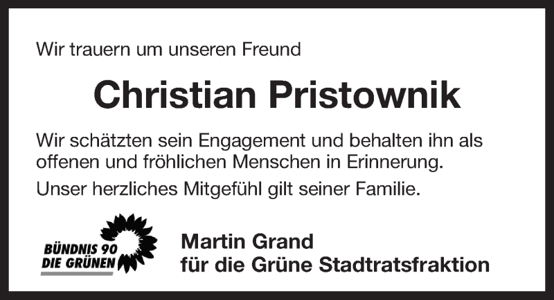  Traueranzeige für Christian Pristownik vom 17.12.2015 aus Pegnitz-Zeitung