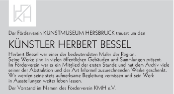 Traueranzeige von Herbert Bessel von Der Bote
